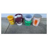 5 gallon buckets one is a tool bucket with shop