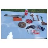 Old tractor parts some are new.