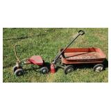 1960s & 70s  kids trike & Radio Super red wagon.