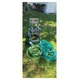 Garden hose and garden hose reel.