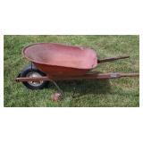 Steel wheelbarrow.