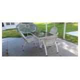 Patio table with 3 chairs 2 side tables and