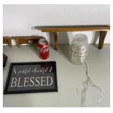 Shelves, picture, photo frame, figurines and