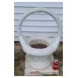 Concrete lawn planter basket.