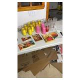 Cook books, recipes, drinking glasses