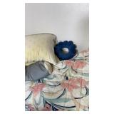Pillows, seat cushions and bed spread