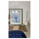 Picture, bag full of hangers, place mats,