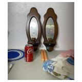 Wall candle holders, table cloth, 3 panel  blue