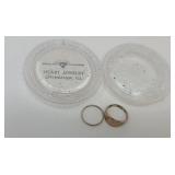 Two baby rings one is 10k gold .18 dwt. Other is