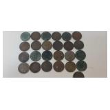 25 Indian Head pennies one has hole drill through