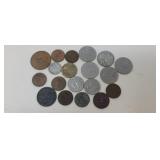 Foreign coins and old tokens
