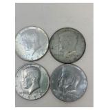 4 Kennedy half dollars