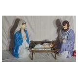 Blow mold illuminated nativity set over 2