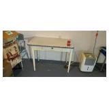 1930s Porclain top kitchen table with drawer.