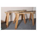 Pair of wood saw horses