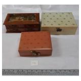 3 VINTAGE JEWELRY BOXES