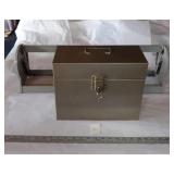 METAL PAPER ROLLER, FILE BOX W/KEYS