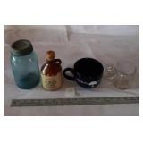 GLASS BOTTLES, COFFEE CUPS, ETC