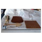 GAME BOARD, WOOD SHOVEL, ETC