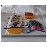 7 HAND FANS, KEEPSAKE BOX