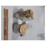 3 WHITE GLASS PCS, ABE LINCOLN COLOGNE