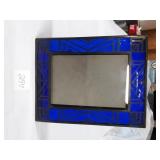 BLUE STAINED GLASS PICTURE FRAME