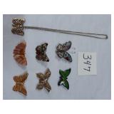 BUTTERFLY NECKLACE & PINS