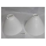 2 UMBRELLA SHAPED WHITE GLOBES