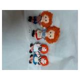 2 SETS RAGGEDY ANN & ANDY DOLLS