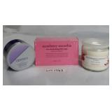CANDLE, STRAWBERRY SOAP, AVON CREAM