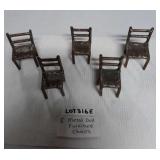 METAL DOLL FURNITURE CHAIRS