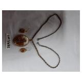 NECKLACE WITH BROOCH & MATCHING EARRINGS