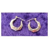 10k. Gold Pierced Earrings .83 Grams