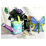 Pottery watering can floweral arrangement,