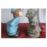 Concrete Dutch boy and girl kissing Dutch .