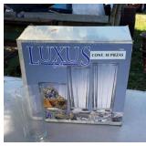 Candle holders and 18 piece beverage set