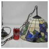 Stained glass hanging lamp-has damage