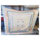 Handmade Quilt has stains & holes 7ftx75in.