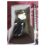 Old Apple Head Mourning Doll with Cradle (legend