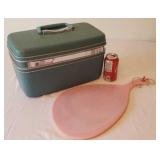 Samsonite Cosmetic Bag and Vintage Hand Mirror.