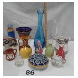 COLORFUL VASES, PITCHERS, ETC.