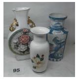 3 LARGE FLOWER VASES...16, 14, 12"