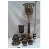 STAINED GLASS LOOK  CANDLE HOLDER, VASES,