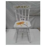 KIDS SIZE WHITE WOOD CHAIR