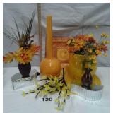 SRING YELLOWS, 20" VASE, GLASS SERVING PLATE,