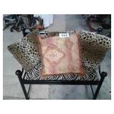 ZEBRA PRINT METAL CUSHION AND THROW PILLOWS 34" H