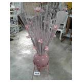 MAUVE AND PINK VASE AND FLOWER ARRANGEMENT VASE H