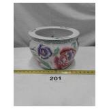 LARGE FLORAL FLOWER POT