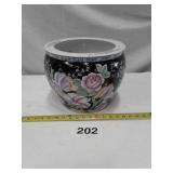 LARGE FLORAL FLOWER POT
