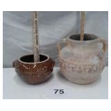 USA BROWN STONEWARE POT, CLAY POT
